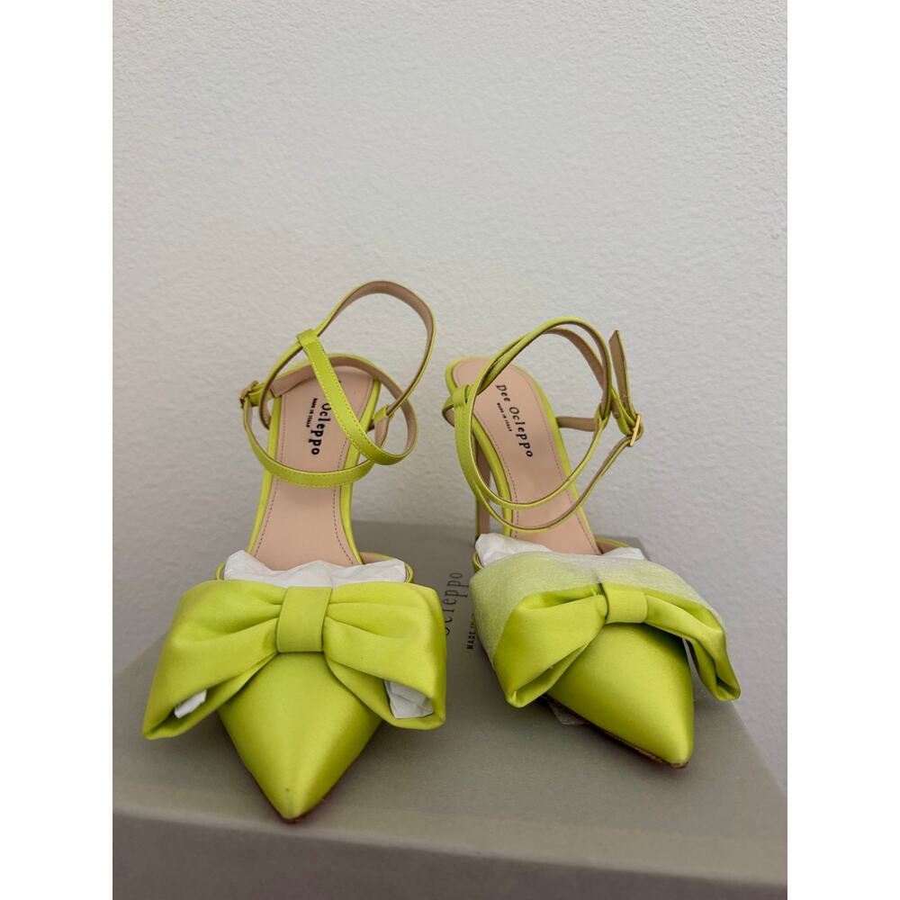 New Dee Ocleppo satin Fondo bow lime heels sz 40 - Picture 9 of 9